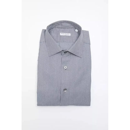 Robert Friedman Blue Cotton Men Shirt