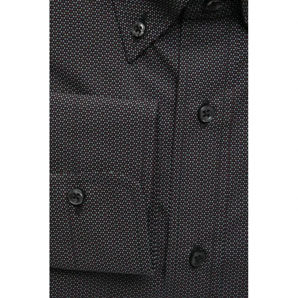 Elegant Cotton Button-Down Shirt in Black