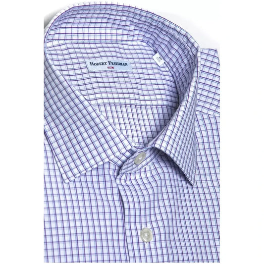 Robert Friedman Elegant Burgundy Cotton Slim Shirt Robert Friedman