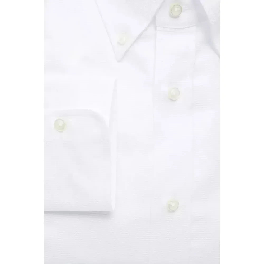 Robert Friedman Elegant White Cotton Button-Down Shirt Robert Friedman