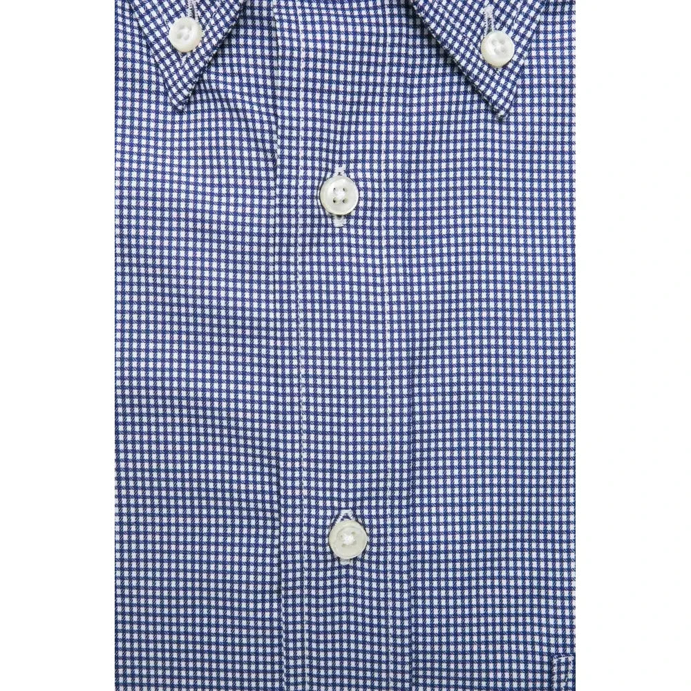 Elegant Blue Cotton Button-Down Shirt