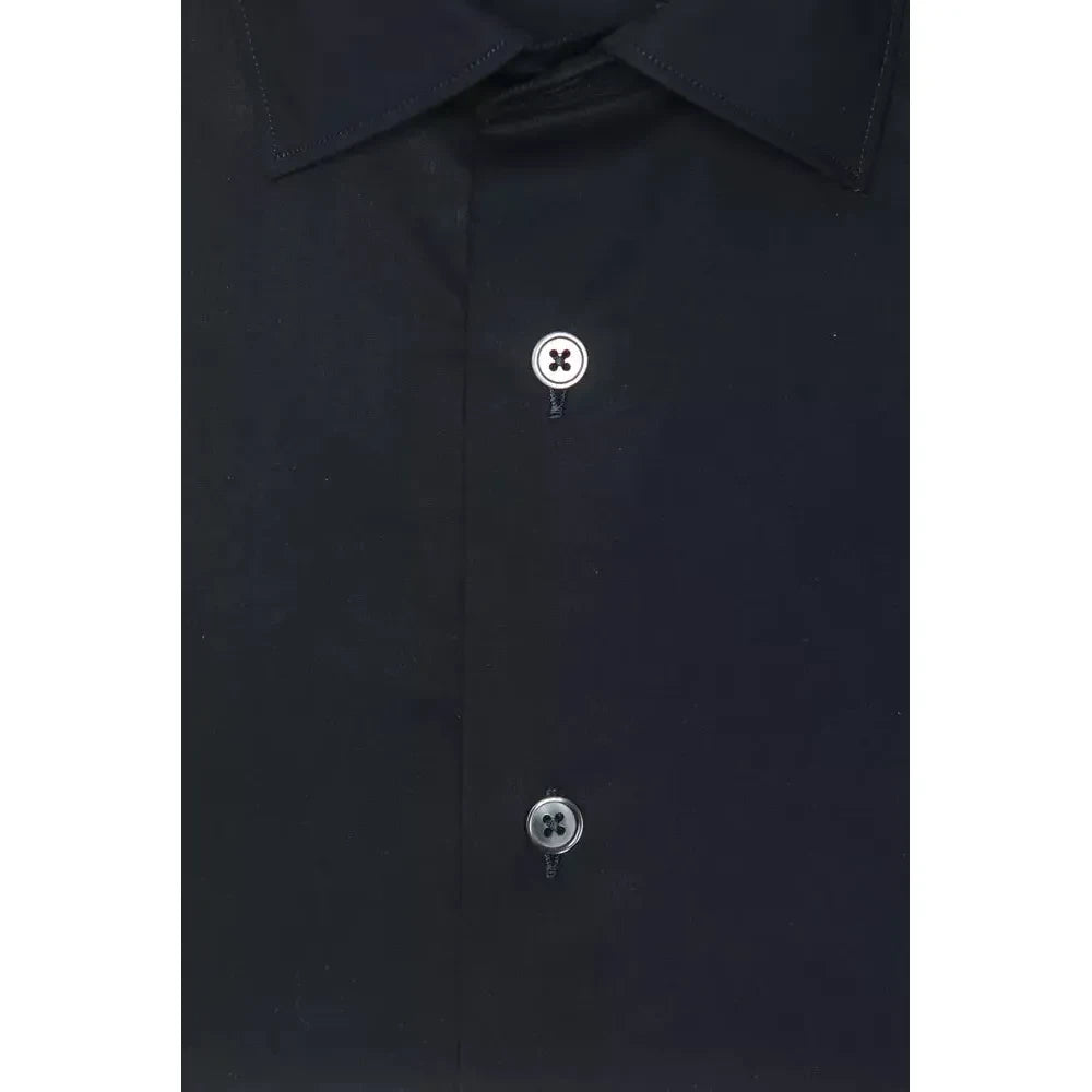 Elegant Slim Black Collar Shirt