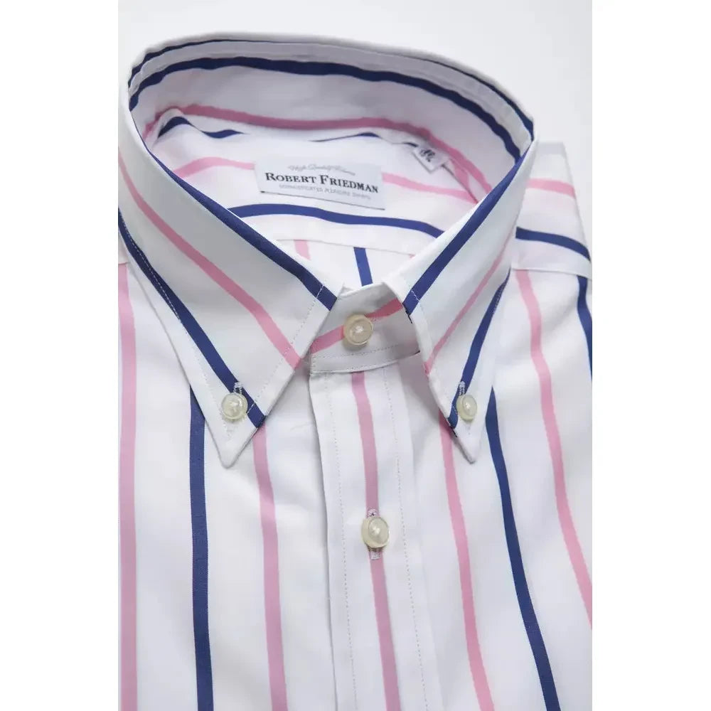 Elegant White Cotton Button-Down Shirt