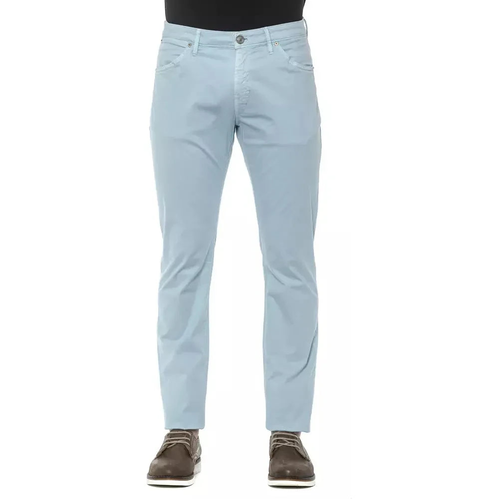 Sleek Slim Fit Cotton Blend Trousers