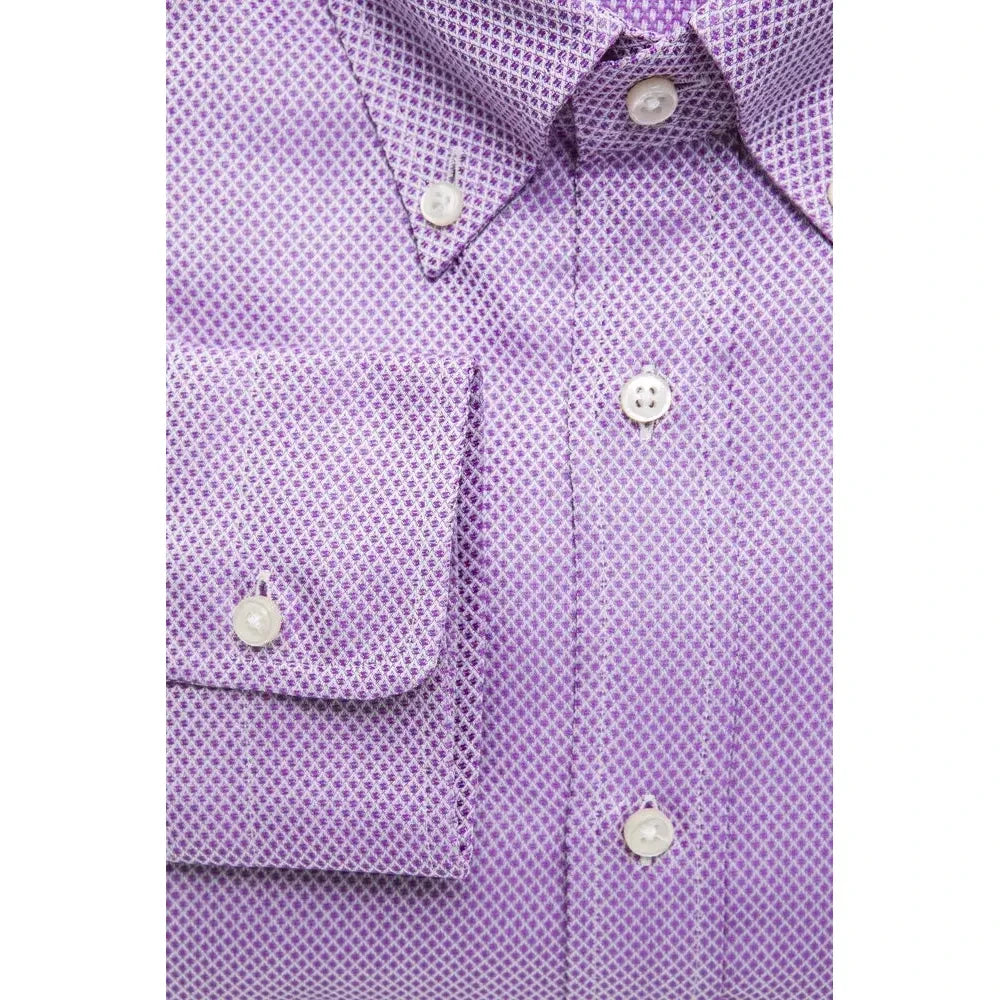 Robert Friedman Elegant Pink Cotton Button-Down Shirt Robert Friedman