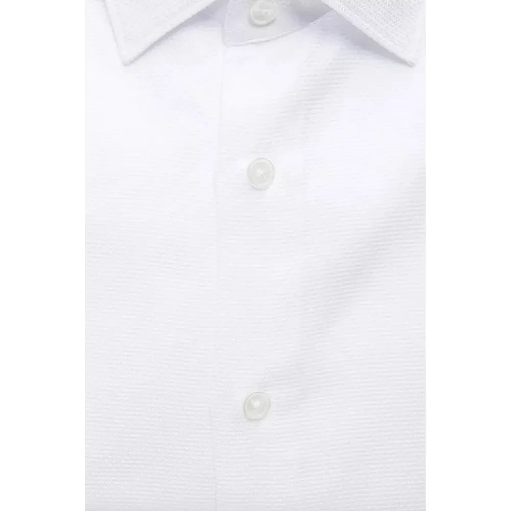 Elegant White Slim-Fit Cotton Shirt