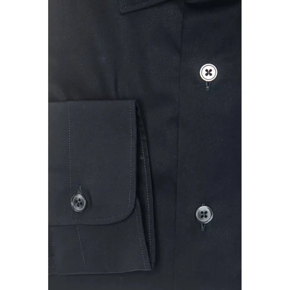 Elegant Slim Black Collar Shirt