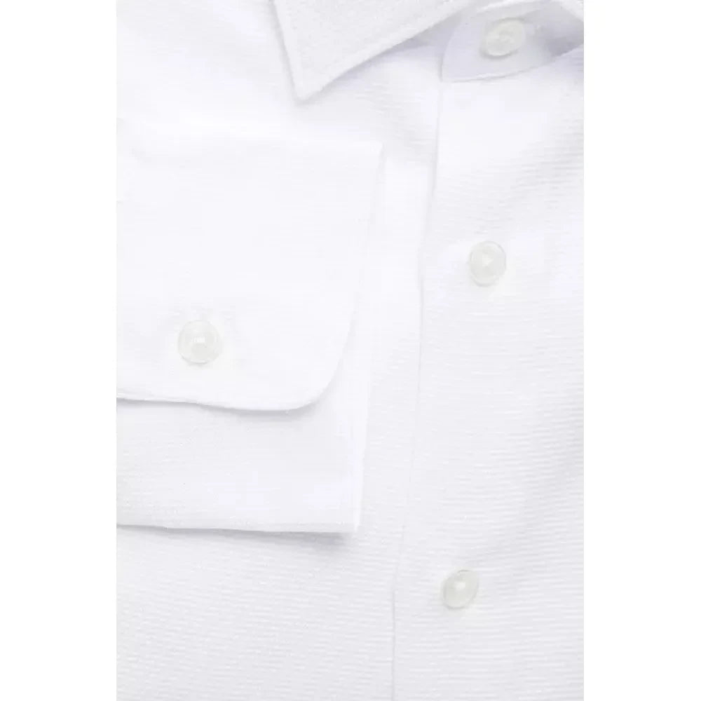 Elegant White Slim-Fit Cotton Shirt