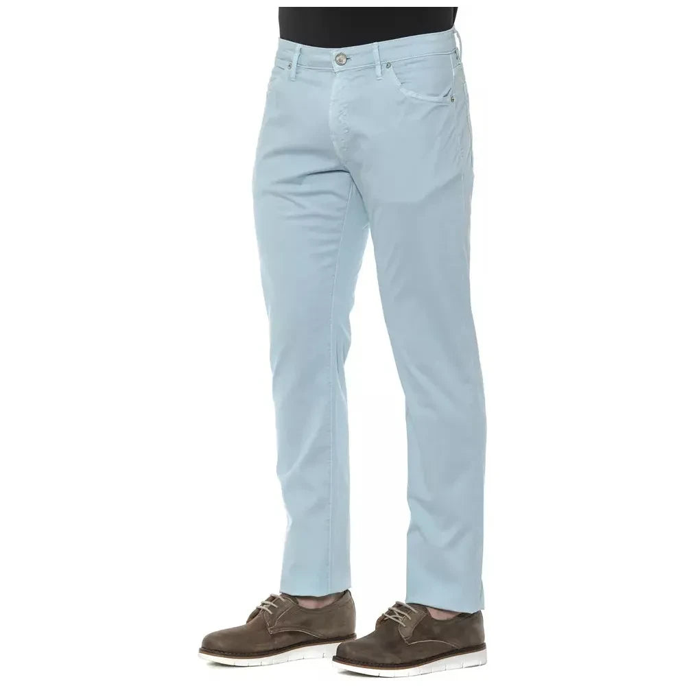 Sleek Slim Fit Cotton Blend Trousers