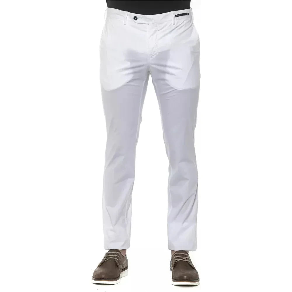 Chic White Super Slim Men's Trousers