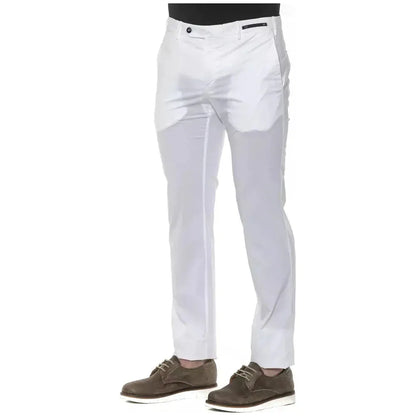 PT Torino White Cotton Men Slim Trouser Jeans & Pants