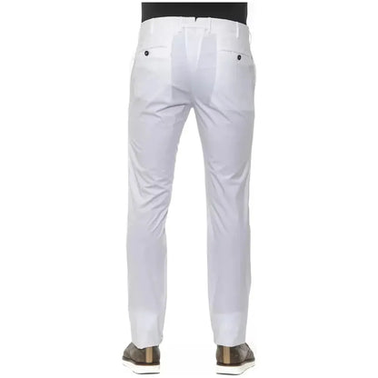 PT Torino White Cotton Men Slim Trouser Jeans & Pants