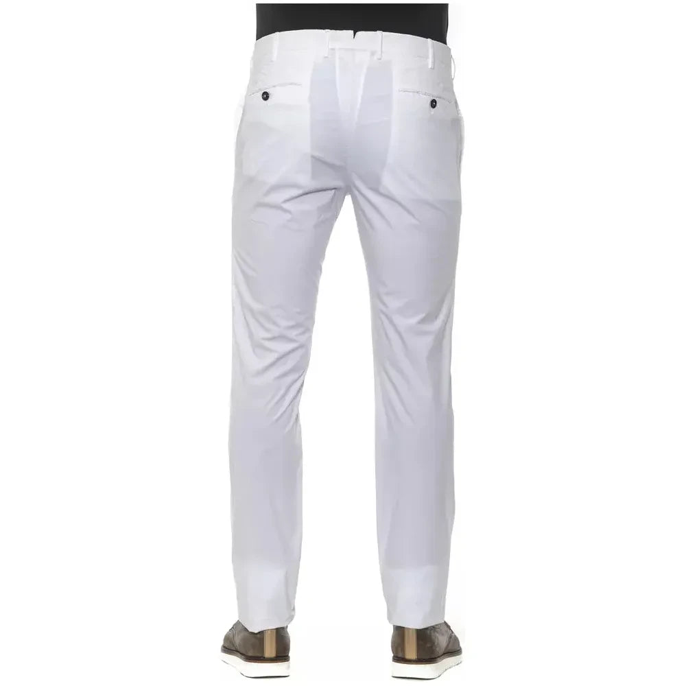 Chic White Super Slim Men's Trousers