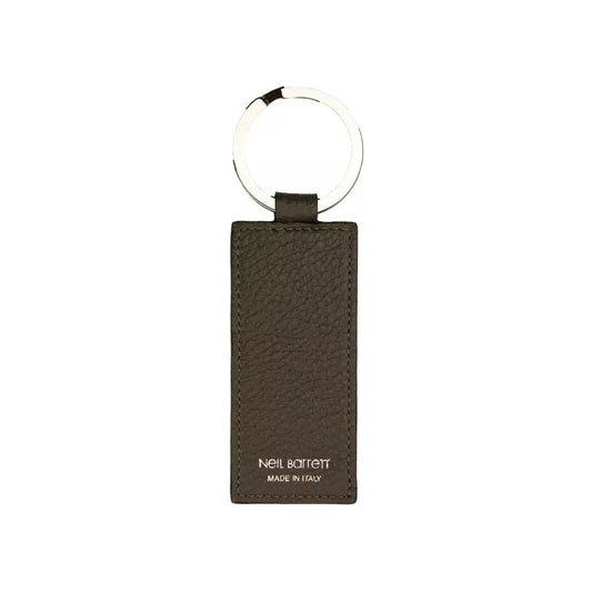 Emerald Elegance Leather Keychain