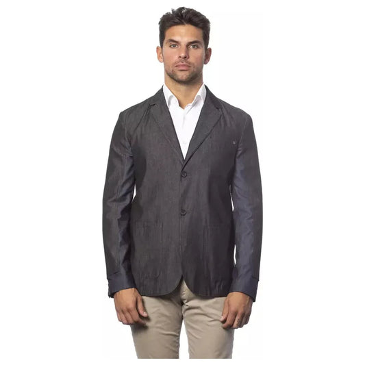 Chic Verri Single-Breasted Gray Blazer