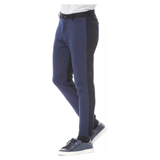 Elegant Slim Fit Blue Trousers