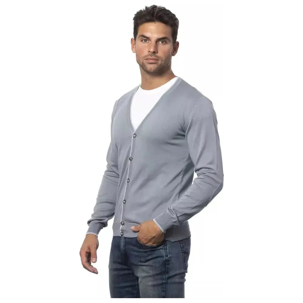 Verri Gray Cotton Men's Cardigan
