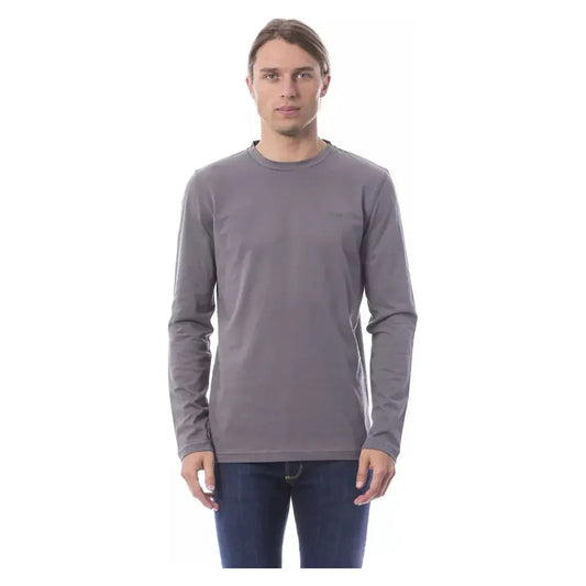 Elegant Long Sleeve Gray T-Shirt