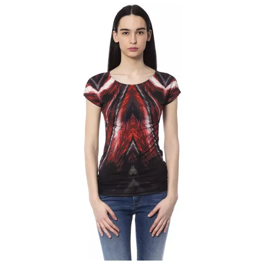 Chic Multicolor Printed Round Neck Tee