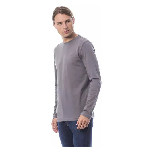 Elegant Long Sleeve Gray T-Shirt