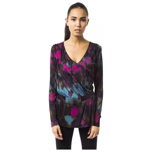 BYBLOS Multicolor V-Neck Long Sleeve T-Shirt BYBLOS