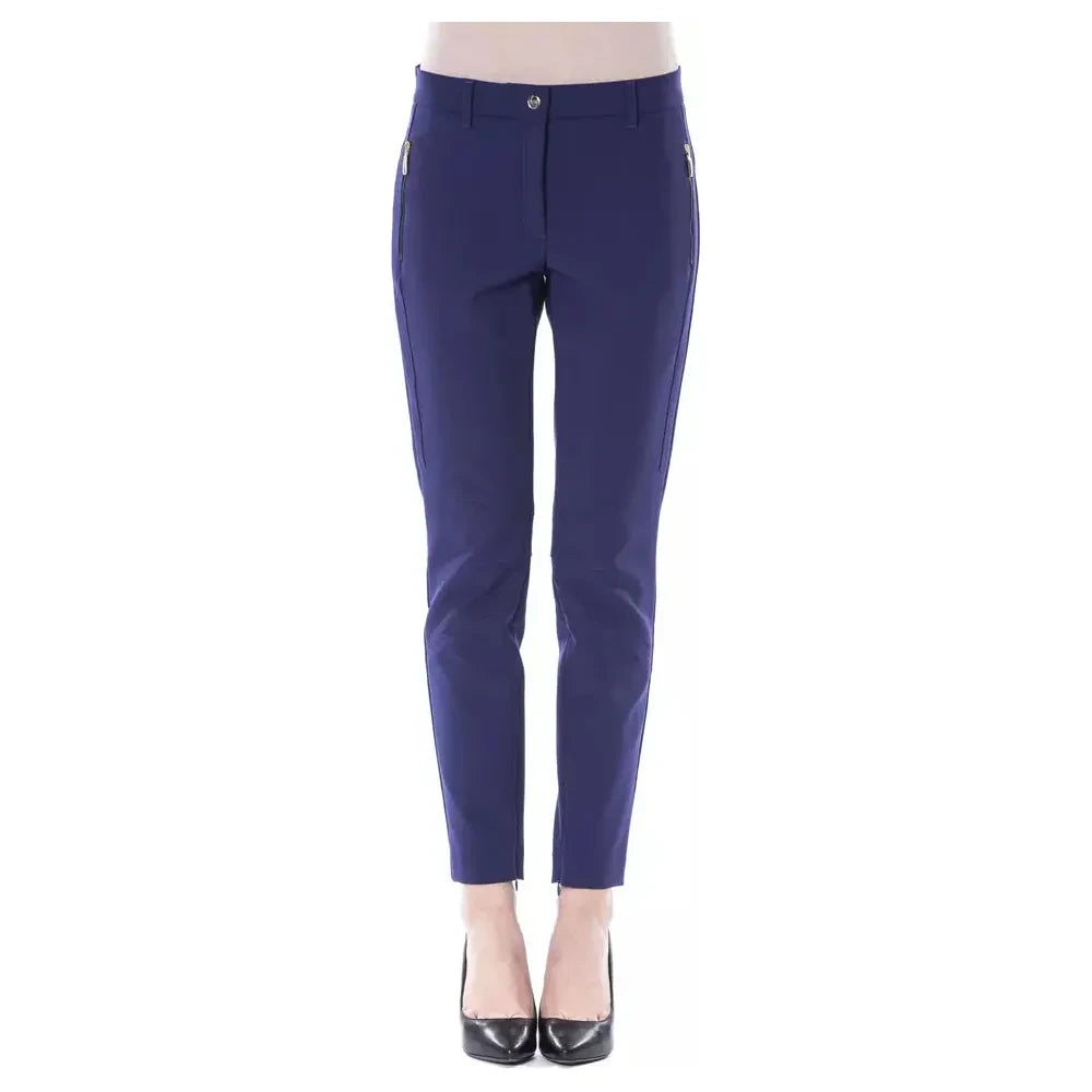 Chic Slim Fit Trousers with Zip Pockets