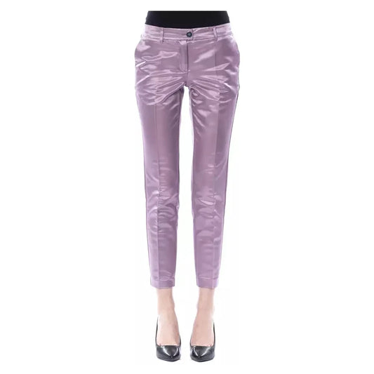 BYBLOS Elegant Purple Cotton-Silk Blend Pants BYBLOS