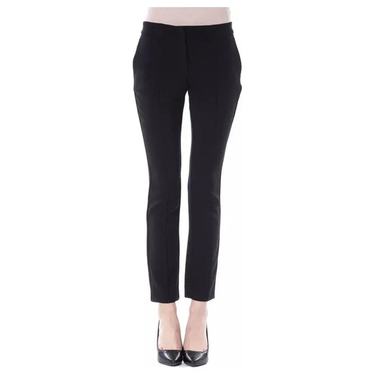 Elegant Black Skinny Pants with Unique Detail