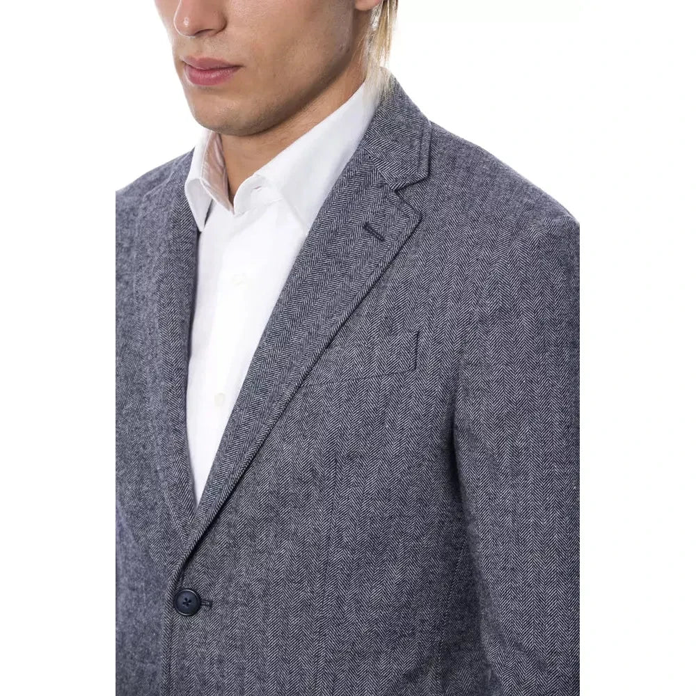 Elegant Blue Single Breasted Blazer