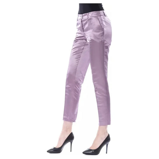 BYBLOS Elegant Purple Cotton-Silk Blend Pants BYBLOS