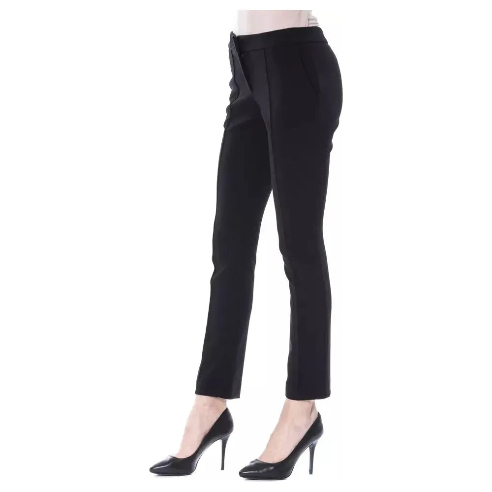 Elegant Black Skinny Pants with Unique Detail