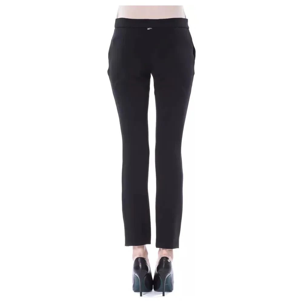 Elegant Black Skinny Pants with Unique Detail