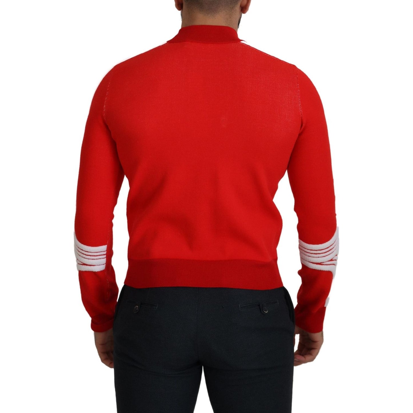 Elegant Red Pullover Sweater for Men