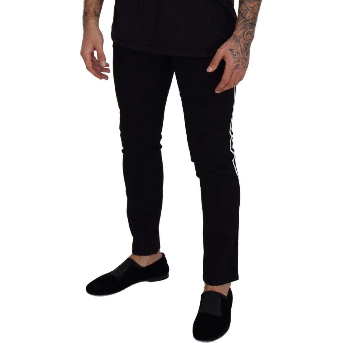 Elegant Black Slim Fit Denim Pants