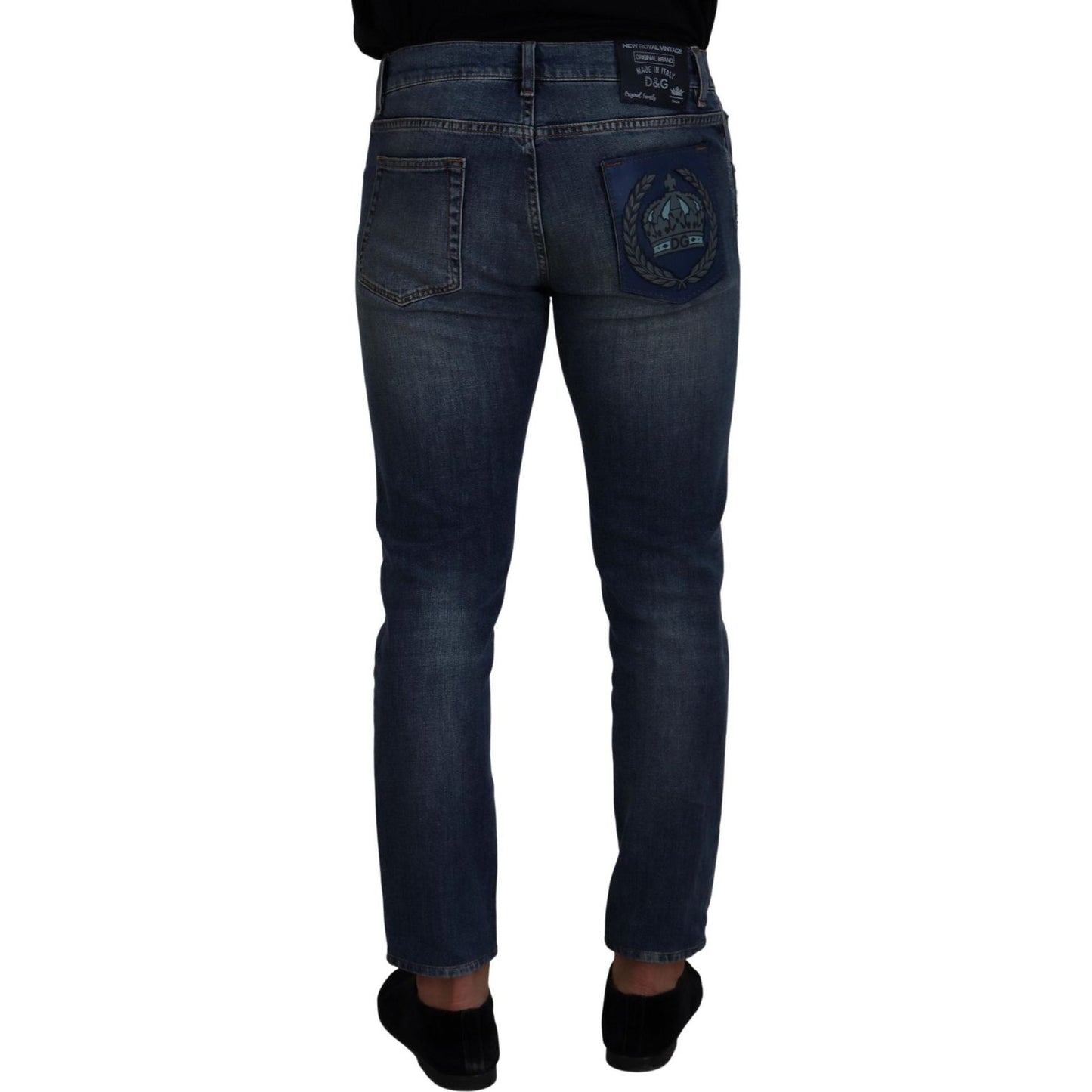 Elegant Slim-Fit Denim Pants in Blue Washed