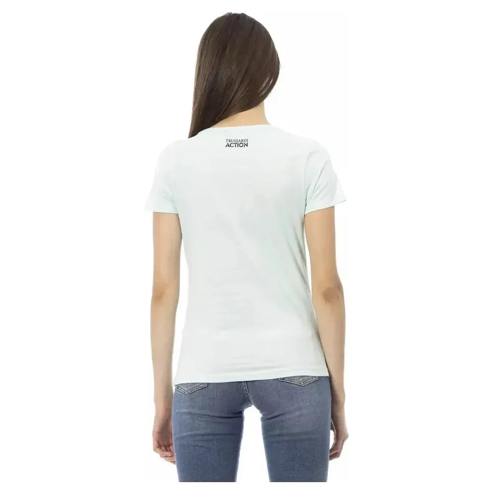 Trussardi Action Light Blue Cotton Women T-Shirt