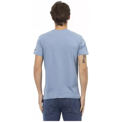 Trussardi Action Light Blue Cotton Men T-Shirt