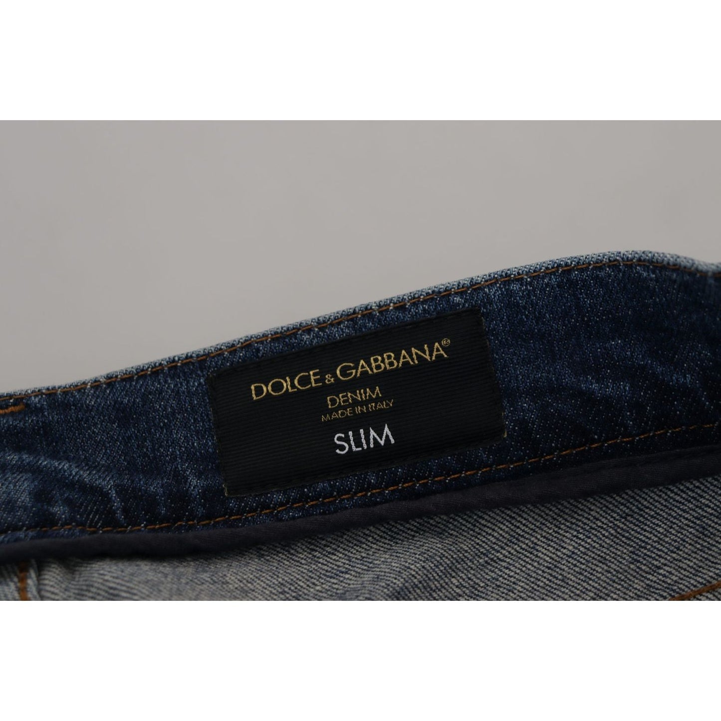 Elegant Slim-Fit Denim Pants in Blue Washed