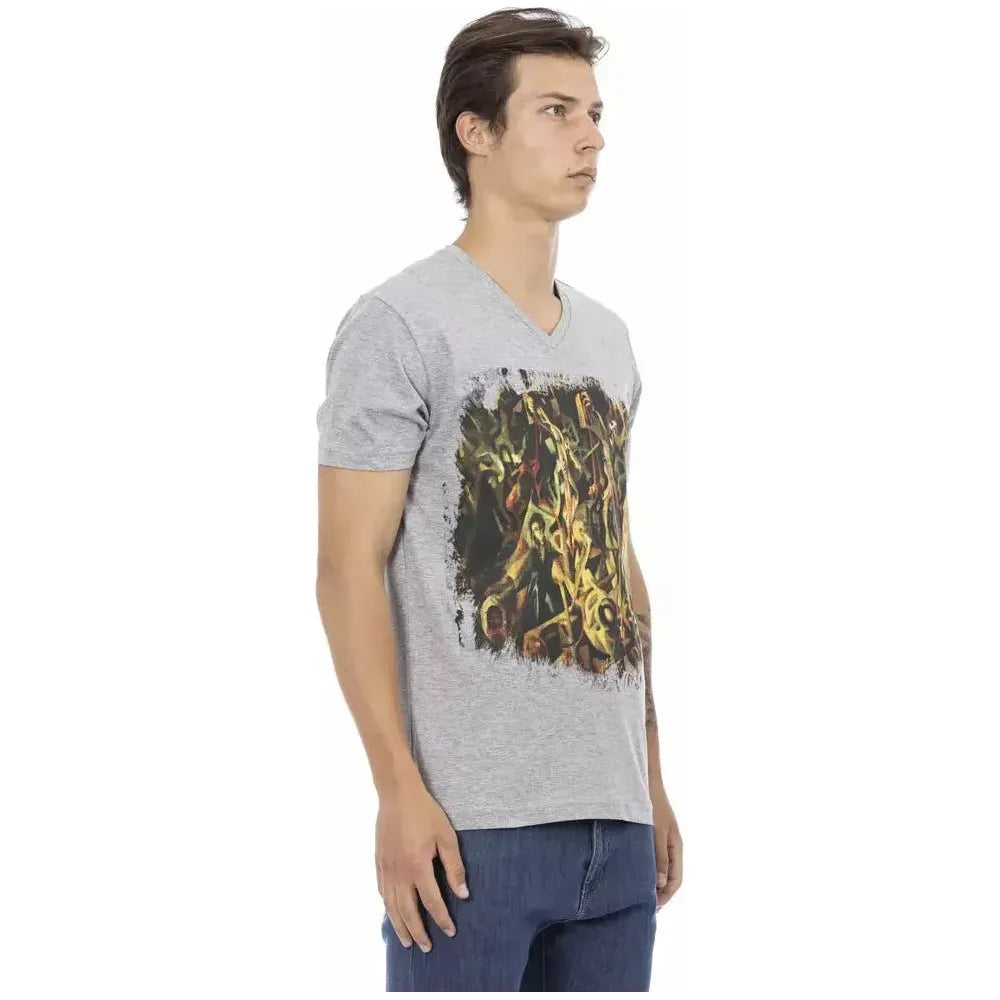 Trussardi Action Gray Cotton Men T-Shirt
