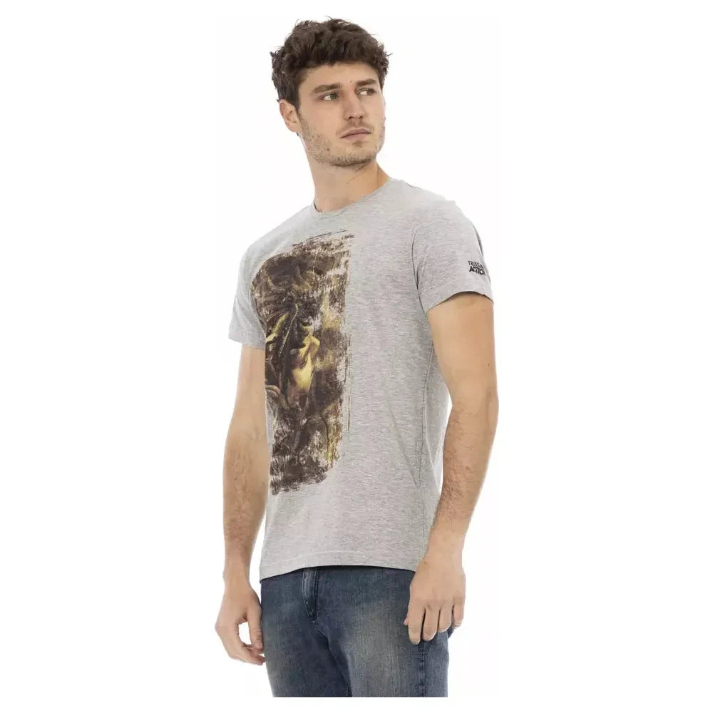 Elegant Gray Short Sleeve T-Shirt