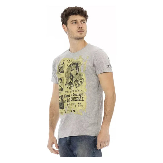 Sleek Gray Short Sleeve Round Neck Tee