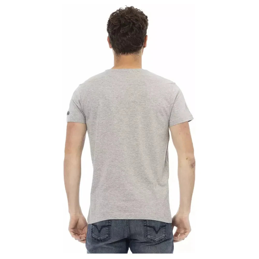 Trussardi Action Sleek Gray Short Sleeve Round Neck Tee Trussardi Action