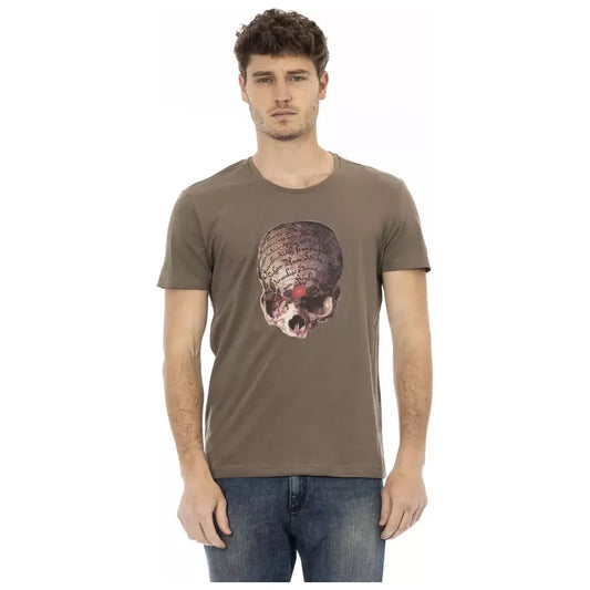 Sleek Short Sleeve Tee with Unique Front Print