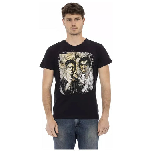 Trussardi Action Sleek Black Tee with Exclusive Front Print Trussardi Action