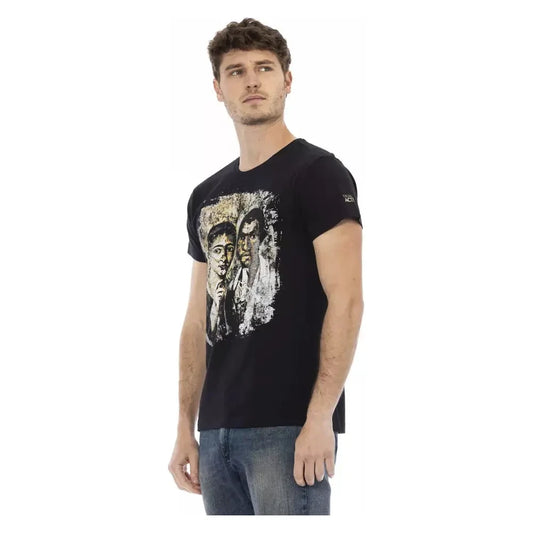 Trussardi Action Sleek Black Tee with Exclusive Front Print Trussardi Action