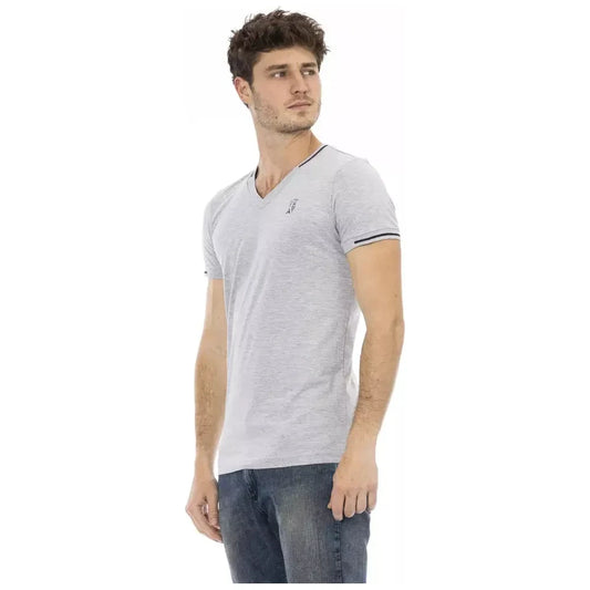 Trussardi Action Classic V-Neck Cotton Blend Tee Trussardi Action