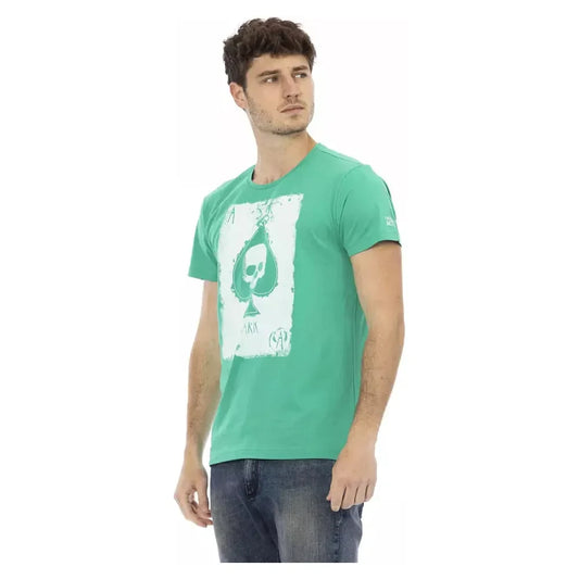 Trussardi Action Green Cotton Men T-Shirt Trussardi Action