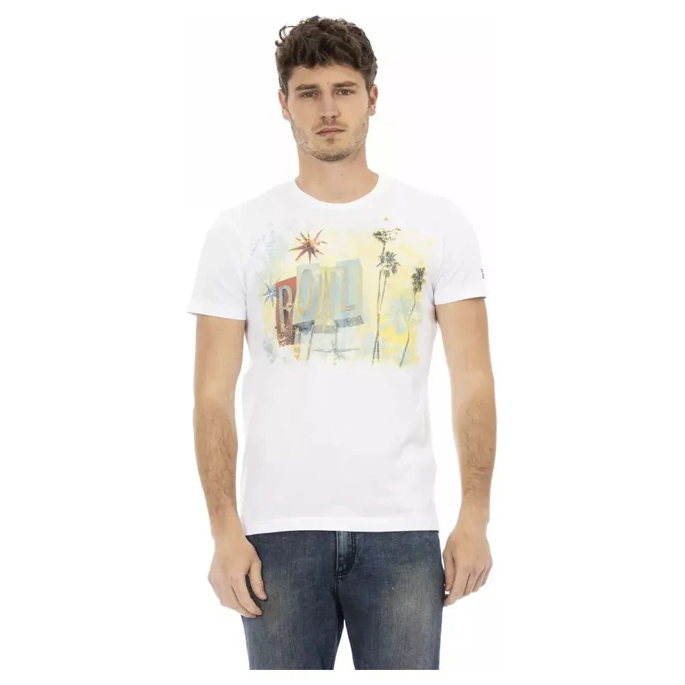 Elegant White Tee with Artistic Front Print