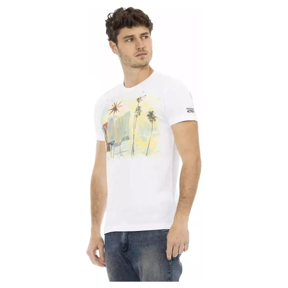 Elegant White Tee with Artistic Front Print