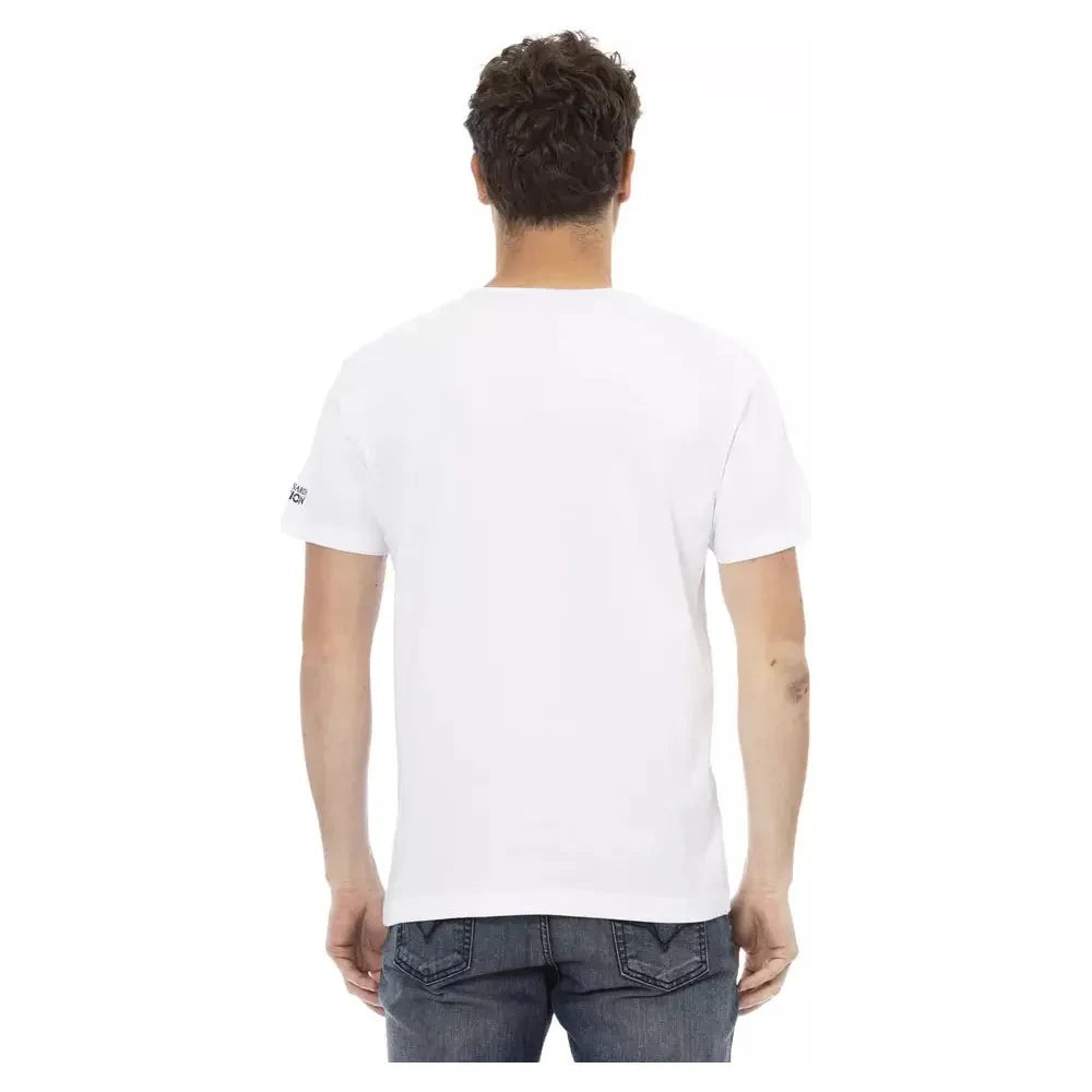 Elegant White Cotton Blend Tee for Men